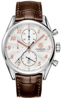 Tag Heuer Mens Carrera Heritage Automatic Movement Leather Strap Watch Tag Heuer Mens Carrera Heritage Automatic Movement Leather Strap Watch