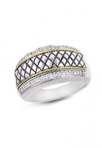 Effy Jewlery Balissima Silver & 18K Gold Diamond Ring, .19 TCW Ring size 7 Effy Jewlery Balissima Silver & 18K Gold Diamond Ring, .19 TCW Ring size 7
