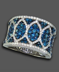 Bella Bleu by Effy Collection weaves an intriguing tale of sophistication with this eye-catching ring. Features a smooth 14k white gold setting highlighting round-cut white diamonds (3/4 ct. t.w.) and Caribbean blue diamonds (1-3/4 ct. t.w.). Bella Bleu by Effy Collection weaves an intriguing tale of sophistication with this eye-catching ring. Features a smooth 14k white gold setting highlighting round-cut white diamonds (3/4 ct. t.w.) and Caribbean blue diamonds (1-3/4 ct. t.w.).