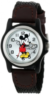 Disney Women's MCK620 Mickey Mouse Moving Hands Black and Brown Strap Watch Disney Women's MCK620 Mickey Mouse Moving Hands Black and Brown Strap Watch