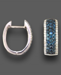 Accentuate your style with a touch of color. These Bella Bleu by Effy Collection earrings feature round-cut white diamonds (1/4 ct. t.w.) and Caribbean blue diamonds (1 ct. t.w.). Crafted in 14k white gold. Approximate drop: 5/8 inch. Accentuate your style with a touch of color. These Bella Bleu by Effy Collection earrings feature round-cut white diamonds (1/4 ct. t.w.) and Caribbean blue diamonds (1 ct. t.w.). Crafted in 14k white gold. Approximate drop: 5/8 inch.