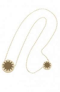 House of Harlow 1960 - Double Sunburst Pave Necklace with Khaki Leather House of Harlow 1960 - Double Sunburst Pave Necklace with Khaki Leather