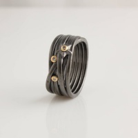 Pandora Match Oxidized Sterling Silver and 14k Yellow Gold Stella Ring with Clear Cz Accents Size 7 Pandora Match Oxidized Sterling Silver and 14k Yellow Gold Stella Ring with Clear Cz Accents Size 7
