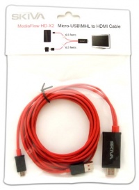 Skiva 6.5 feet MHL (Micro USB) to male HDMI cable (with 6.5 feet USB cable) for Samsung Galaxy Nexus, Galaxy S2, Galaxy Note, Infuse 4G, HTC Evo 3D, EVO view 4G, Flyer , Sensation 4G, Epic 4G Touch, Rezound, Vivid, Amaze 4G (HD-X2) Skiva 6.5 feet MHL (Micro USB) to male HDMI cable (with 6.5 feet USB cable) for Samsung Galaxy Nexus, Galaxy S2, Galaxy Note, Infuse 4G, HTC Evo 3D, EVO view 4G, Flyer , Sensation 4G, Epic 4G Touch, Rezound, Vivid, Amaze 4G (HD-X2)