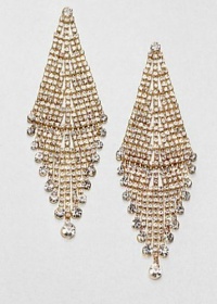 ABS by Allen Schwartz Earrings, Gold-Tone Glass Chandelier Earrings ABS by Allen Schwartz Earrings, Gold-Tone Glass Chandelier Earrings