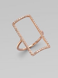 An unique, 18k rose gold design where negative space is as admired as its dazzling diamond counterparts. Diamonds, .37 tcw18k rose goldWidth, about ½Imported An unique, 18k rose gold design where negative space is as admired as its dazzling diamond counterparts. Diamonds, .37 tcw18k rose goldWidth, about ½Imported