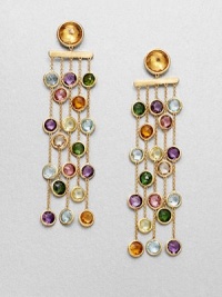 From the Mini Jaipur Collection. Colorful strands of semi-precious, faceted stones set in hand-engraved 18k gold.May include amethyst, light amethyst, green amethyst, iolite, garnet, green garnet, orange garnet, tourmalines, citrine, lemon citrine, peridot, pink quartz, smoky quartz and topaz18k goldLength, about 3Post backMade in ItalyPlease note: Stones may vary. From the Mini Jaipur Collection. Colorful strands of semi-precious, faceted stones set in hand-engraved 18k gold.May include amethyst, light amethyst, green amethyst, iolite, garnet, green garnet, orange garnet, tourmalines, citrine, lemon citrine, peridot, pink quartz, smoky quartz and topaz18k goldLength, about 3Post backMade in ItalyPlease note: Stones may vary.