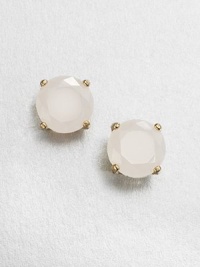 A simple design with pretty faceted stones set in 14k goldplating. Epoxy stones14k goldplated brassSize, about .55Post backImported A simple design with pretty faceted stones set in 14k goldplating. Epoxy stones14k goldplated brassSize, about .55Post backImported