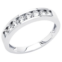 14K White Gold High Polish Finish Round-cut Channel Set Top Quality Shines CZ Cubic Zirconia Ladies Wedding Band Ring 14K White Gold High Polish Finish Round-cut Channel Set Top Quality Shines CZ Cubic Zirconia Ladies Wedding Band Ring