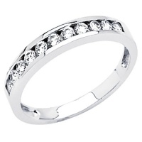14K White Gold High Polish Finish Round-cut Channel Set Top Quality Shines CZ Cubic Zirconia Ladies Wedding Band Ring 14K White Gold High Polish Finish Round-cut Channel Set Top Quality Shines CZ Cubic Zirconia Ladies Wedding Band Ring