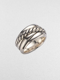 From the Crossover Collection. A wide style with a beautifully iconic cable crossover design. Sterling silverWidth, about 1Imported From the Crossover Collection. A wide style with a beautifully iconic cable crossover design. Sterling silverWidth, about 1Imported