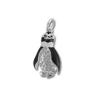 Penguin Enamel & Swarovski Crystal Sterling Silver Charm Penguin Enamel & Swarovski Crystal Sterling Silver Charm
