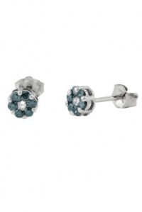 Effy Jewlery 14K White Gold Blue & White Diamond Earrings, .28 TCW Effy Jewlery 14K White Gold Blue & White Diamond Earrings, .28 TCW