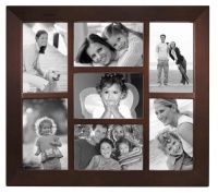 Malden 2009-70 Berkeley 4 by 6 Beveled Wood Edge 7 Opening Collage Frames, Walnut