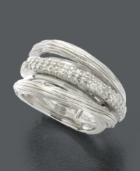 Slip on this sparkler and you're sure to turn heads. Sterling silver ring from Balissima by Effy Collection features a band of round-cut diamonds (1/3 ct. t.w.). Size 7. Slip on this sparkler and you're sure to turn heads. Sterling silver ring from Balissima by Effy Collection features a band of round-cut diamonds (1/3 ct. t.w.). Size 7.