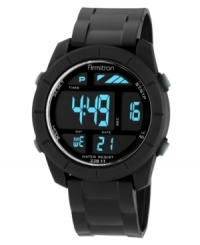 A digital sport watch from Armitron with blacked out styling and multi-functional tech. A digital sport watch from Armitron with blacked out styling and multi-functional tech.