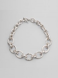 Chunky graduated links of hammered sterling silver make a bold and beautiful statement. Sterling silver Length, about 20 Toggle closure Imported Chunky graduated links of hammered sterling silver make a bold and beautiful statement. Sterling silver Length, about 20 Toggle closure Imported
