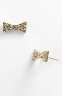 Marc by Marc Jacobs Pavé Bow Stud Crystal Gold Plated Earrings - Oro