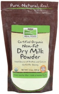 NOW Foods Non Fat Dry Milk Powder Organic, 12 ounce (Pack of 2) NOW Foods Non Fat Dry Milk Powder Organic, 12 ounce (Pack of 2)
