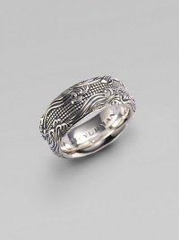A hint of modern sophistication in gleaming sterling silver with a textured waves motif etched all around. From the Waves Collection Sterling silver Imported A hint of modern sophistication in gleaming sterling silver with a textured waves motif etched all around. From the Waves Collection Sterling silver Imported