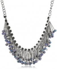 Kenneth Cole New York Urban Smoke Tube and Faceted Bead Fringe Necklace, 19 Kenneth Cole New York Urban Smoke Tube and Faceted Bead Fringe Necklace, 19