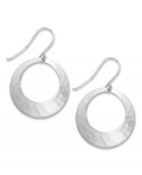 A touch of silver. Giani Bernini's pretty and petite open circle earrings feature a unique hammered surface in sterling silver. Approximate drop: 1 inch. A touch of silver. Giani Bernini's pretty and petite open circle earrings feature a unique hammered surface in sterling silver. Approximate drop: 1 inch.