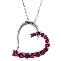 Sterling Silver Ruby Heart Pendant w/18 Chain Sterling Silver Ruby Heart Pendant w/18 Chain