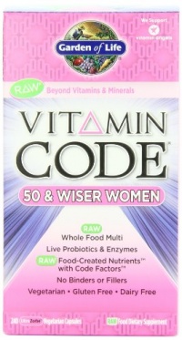 Garden of Life Vitamin Code 50 and Wiser Women's Multivitamin Supplement, 240 Count