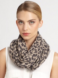 An endless design crafted of luxurious cashmere with a fierce animal print. Cashmere12 X 26½ loopDry cleanImported An endless design crafted of luxurious cashmere with a fierce animal print. Cashmere12 X 26½ loopDry cleanImported