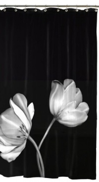 Maytex Tulip Photoreal Vinyl PEVA Shower Curtain, Black Maytex Tulip Photoreal Vinyl PEVA Shower Curtain, Black