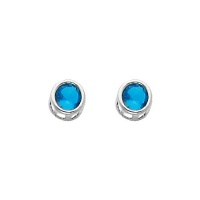 .925 Sterling Silver Rhodium Plated 5mm December Birthstone Round Bezel CZ Solitaire Basket Stud Earrings for Baby and Children & Women with Screw-back (Deep Blue) .925 Sterling Silver Rhodium Plated 5mm December Birthstone Round Bezel CZ Solitaire Basket Stud Earrings for Baby and Children & Women with Screw-back (Deep Blue)