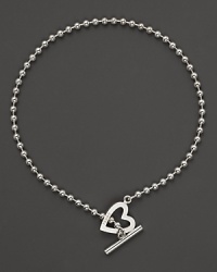 From the Toggle Heart collection, a sterling silver bead necklace with signature toggle closure. Designed by Gucci. From the Toggle Heart collection, a sterling silver bead necklace with signature toggle closure. Designed by Gucci.
