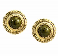 Charter Club Earrings, Gold Tone Metal and Green Stone Hypo-Allergenic Clip-on Button Earrings Charter Club Earrings, Gold Tone Metal and Green Stone Hypo-Allergenic Clip-on Button Earrings