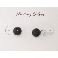 Avalonia Road Earrings, Sterling Silver Black Onyx Stud