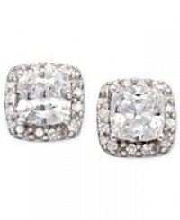 B. Brilliant Sterling Silver Earrings, Cubic Zirconia Pave Button Stud Earrings (1-3/4 ct. t.w.) B. Brilliant Sterling Silver Earrings, Cubic Zirconia Pave Button Stud Earrings (1-3/4 ct. t.w.)