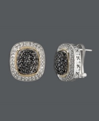 The perfect pairing to your little black dress or work suit -- sparkling studs are the perfect accent piece. Balissima by Effy Collection earrings feature a rounded, square shape decorated with round-cut white diamonds (1/4 ct. t.w.) and round-cut black diamonds (7/8 ct. t.w.). Clip post and setting crafted in 18k gold and sterling silver. Approximate diameter: 3/4 inch x 11/16 inch. The perfect pairing to your little black dress or work suit -- sparkling studs are the perfect accent piece. Balissima by Effy Collection earrings feature a rounded, square shape decorated with round-cut white diamonds (1/4 ct. t.w.) and round-cut black diamonds (7/8 ct. t.w.). Clip post and setting crafted in 18k gold and sterling silver. Approximate diameter: 3/4 inch x 11/16 inch.