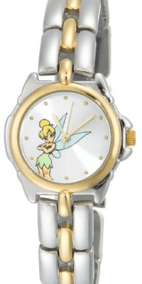 Disney Women's TK2020 Tinkerbell Silver Sunray Dial Two-Tone Bracelet Watch Disney Women's TK2020 Tinkerbell Silver Sunray Dial Two-Tone Bracelet Watch