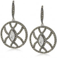 Judith Jack Sterling Silver, Marcasite and Cubic Zirconia Circle Drop Earrings