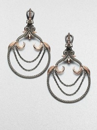 From the Jewels Verne Collection. Spiky tendrils and draped chains combine in this richly textured, complex design of darkly finished sterling silver.Black rhodium-plated sterling silver Length, about 2Post-and-hinge back with 14k gold postsImported From the Jewels Verne Collection. Spiky tendrils and draped chains combine in this richly textured, complex design of darkly finished sterling silver.Black rhodium-plated sterling silver Length, about 2Post-and-hinge back with 14k gold postsImported