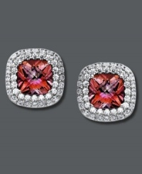Brilliant color in a petite package. Arabella's stunning stud earrings feature pink Swarovski zirconias (4-1/2 ct. t.w.) surrounded by rows of sparkling white zirconias (1-3/4 ct. t.w.). Crafted in sterling silver. Approximate diameter: 1/4 inch. Brilliant color in a petite package. Arabella's stunning stud earrings feature pink Swarovski zirconias (4-1/2 ct. t.w.) surrounded by rows of sparkling white zirconias (1-3/4 ct. t.w.). Crafted in sterling silver. Approximate diameter: 1/4 inch.