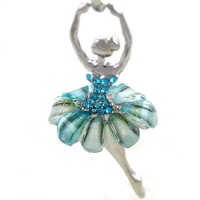 Light Sky Blue Dancing Ballerina Dancer Dance Pendant Necklace Charm Designer Fashion Jewelry Light Sky Blue Dancing Ballerina Dancer Dance Pendant Necklace Charm Designer Fashion Jewelry