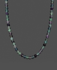 A fresh mix of spring color. Necklace features green and purple fluorite beads (8-9 mm) with a 14k gold clasp. Approximate length: 18 inches. A fresh mix of spring color. Necklace features green and purple fluorite beads (8-9 mm) with a 14k gold clasp. Approximate length: 18 inches.