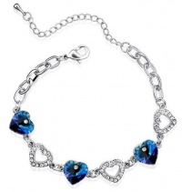 Swarovski Elements Crystal CZ Heart Of The Ocean Blue Bracelet 7-9 CB9035HO Swarovski Elements Crystal CZ Heart Of The Ocean Blue Bracelet 7-9 CB9035HO
