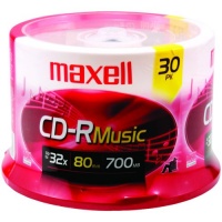 Maxell Music 32x 80 minute / 700MB CD-R Media for Audio - 30 Pack Spindle (625335) Maxell Music 32x 80 minute / 700MB CD-R Media for Audio - 30 Pack Spindle (625335)