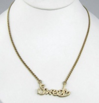 BCBGeneration Necklace, 16 Gold-Tone Sweet Heart Affirmation Pendant Necklace BCBGeneration Necklace, 16 Gold-Tone Sweet Heart Affirmation Pendant Necklace