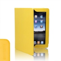 SAVEICON Yellow PU Folio Lychee Leather Case Cover with Built-in Stand for Apple iPad 1 1st Generation SAVEICON Yellow PU Folio Lychee Leather Case Cover with Built-in Stand for Apple iPad 1 1st Generation