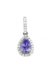Effy Jewlery 14K White Gold Tanzanite and Diamond Pendant, .96 TCW Effy Jewlery 14K White Gold Tanzanite and Diamond Pendant, .96 TCW