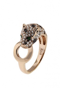 Effy Jewlery Signature Rose Gold Diamond and Emerald Ring, .66 TCW Ring size 7 Effy Jewlery Signature Rose Gold Diamond and Emerald Ring, .66 TCW Ring size 7