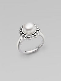 From the Luna Collection. A round pearl setting with fluted sterling silver border on a delicate band.Pearl Sterling silver Width, about ¾ Length, about 1¼ Imported Additional Information Women's Ring Size Guide From the Luna Collection. A round pearl setting with fluted sterling silver border on a delicate band.Pearl Sterling silver Width, about ¾ Length, about 1¼ Imported Additional Information Women's Ring Size Guide