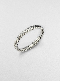 From the Midnight Melange Collection. A thin polished band of signature twisted cable.Sterling silver Width, about 3mm Imported Additional Information Women's Ring Size Guide From the Midnight Melange Collection. A thin polished band of signature twisted cable.Sterling silver Width, about 3mm Imported Additional Information Women's Ring Size Guide